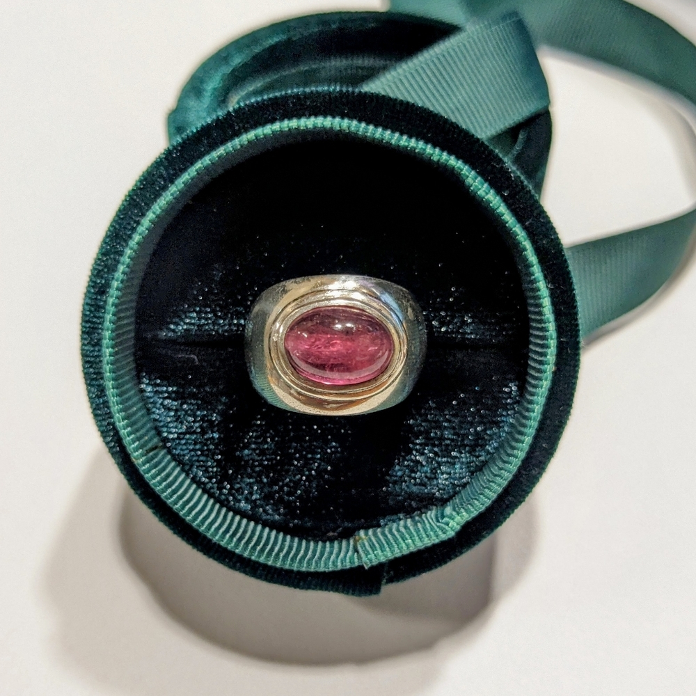 Pink Beryl sterling silver ring